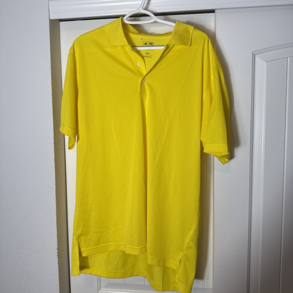 Adidas Men's Polo Shirt Large Golf Summer Active Short Sleeve Climalite EUC